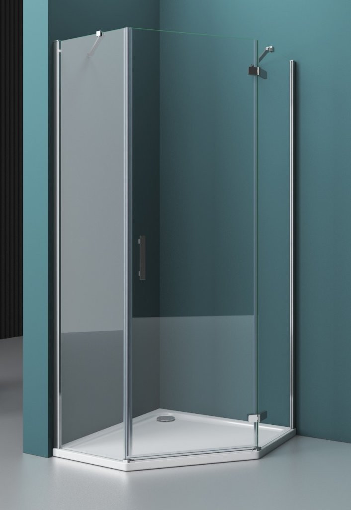 Душевой уголок левый 100х100х195см Belbagno Kraft KRAFT-P-1-100-C-Cr-L