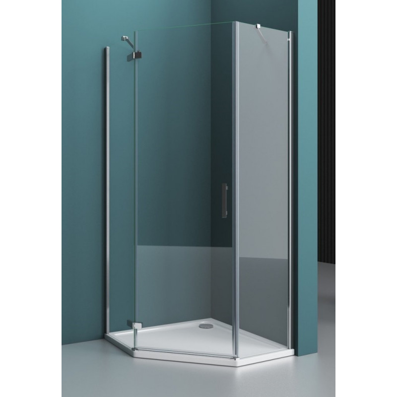 Душевой уголок правый 100х100х195см Belbagno Kraft KRAFT-P-1-100-C-Cr-R