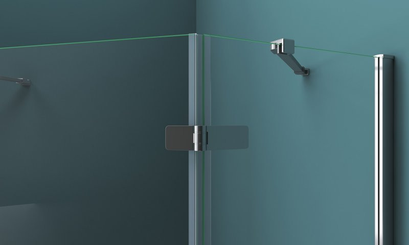 Душевой уголок правый 100х100х195см Belbagno Kraft KRAFT-P-1-100-C-Cr-R