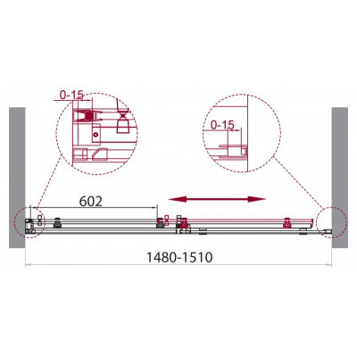 Душевая дверь 150х195см Belbagno Acqua ACQUA-BF-1-150-C-Cr