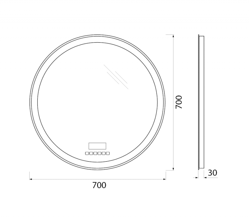 Зеркало с подсветкой 70x70x3см Belbagno SPC-RNG-LED SPC-RNG-700-LED-TCH-RAD