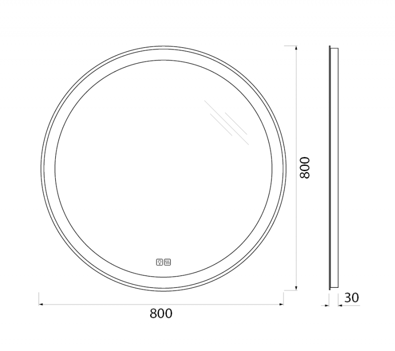 Зеркало с подсветкой 80x80x3см Belbagno SPC-RNG-LED SPC-RNG-800-LED-TCH