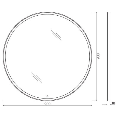 Зеркало с подсветкой 90x90x3см Belbagno SPC-RNG-LED SPC-RNG-900-LED-TCH