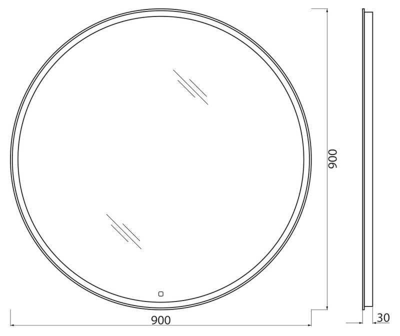Зеркало с подсветкой 90x90x3см Belbagno SPC-RNG-LED SPC-RNG-900-LED-TCH