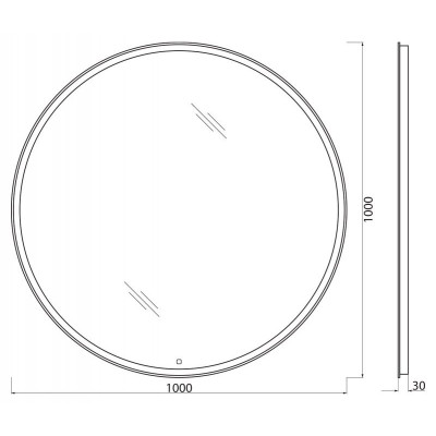 Зеркало с подсветкой 100x100x3см Belbagno SPC-RNG-LED SPC-RNG-1000-LED-TCH