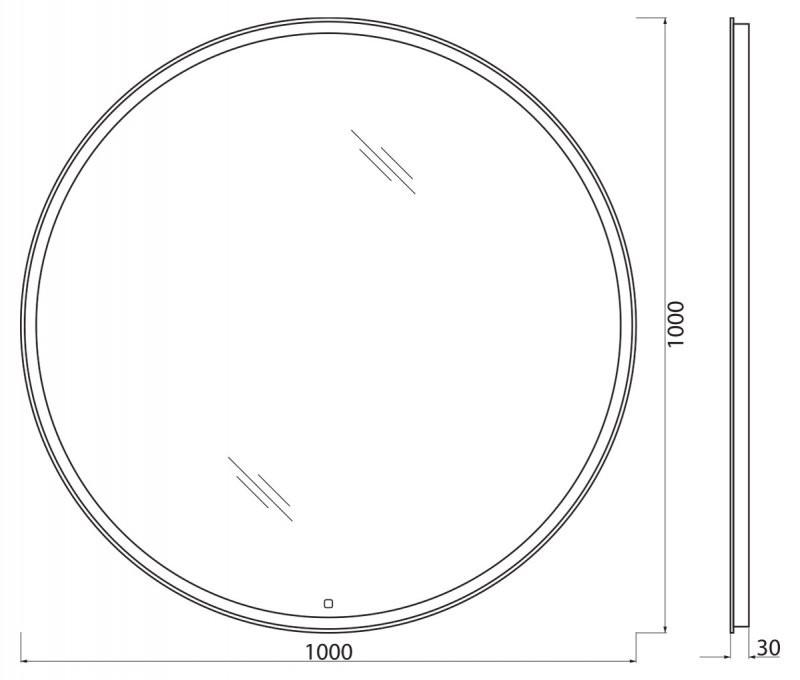 Зеркало с подсветкой 100x100x3см Belbagno SPC-RNG-LED SPC-RNG-1000-LED-TCH