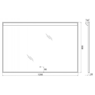 Зеркало с подсветкой 120x80x5см Belbagno SPC-UNO SPC-UNO-1200-800-TCH