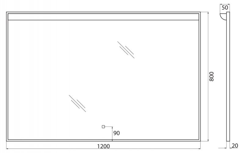 Зеркало с подсветкой 120x80x5см Belbagno SPC-UNO SPC-UNO-1200-800-TCH