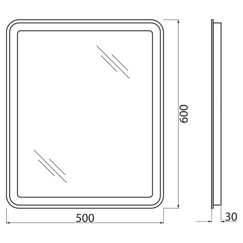 Зеркало с подсветкой 50x60x5см Belbagno SPC-MAR SPC-MAR-500-600-LED-TCH