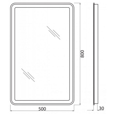 Зеркало с подсветкой 50x80x5см Belbagno SPC-MAR SPC-MAR-500-800-LED-TCH