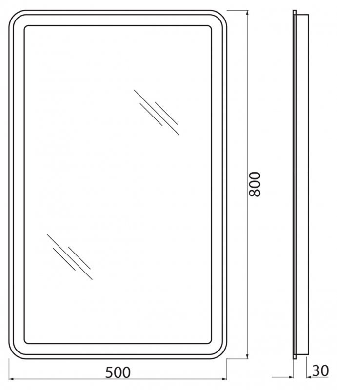 Зеркало с подсветкой 50x80x5см Belbagno SPC-MAR SPC-MAR-500-800-LED-TCH