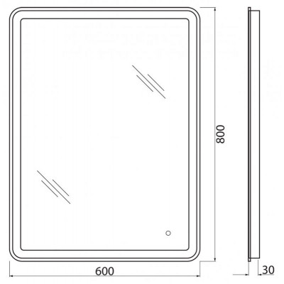 Зеркало с подсветкой 60x80x5см Belbagno SPC-MAR SPC-MAR-600-800-LED-TCH