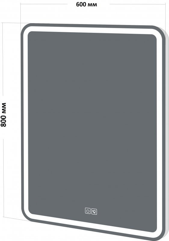 Зеркало с подсветкой и подогревом 60x80x3см Belbagno SPC-MAR SPC-MAR-600-800-LED-TCH-RAD
