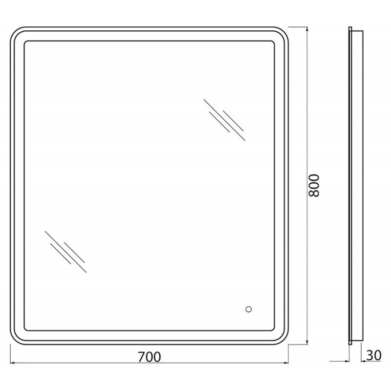 Зеркало с подсветкой 70x80x3см Belbagno SPC-MAR SPC-MAR-700-800-LED-TCH