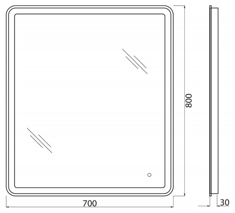 Зеркало с подсветкой 70x80x3см Belbagno SPC-MAR SPC-MAR-700-800-LED-TCH