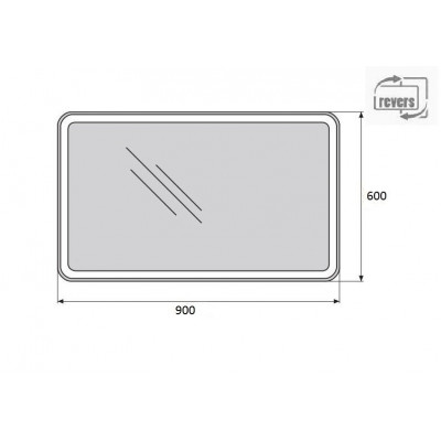 Зеркало с подсветкой 90x60x3см Belbagno SPC-MAR SPC-MAR-900-600-LED-BTN