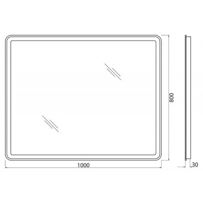 Зеркало с подсветкой 100x80x3см Belbagno SPC-MAR SPC-MAR-1000-800-LED-TCH