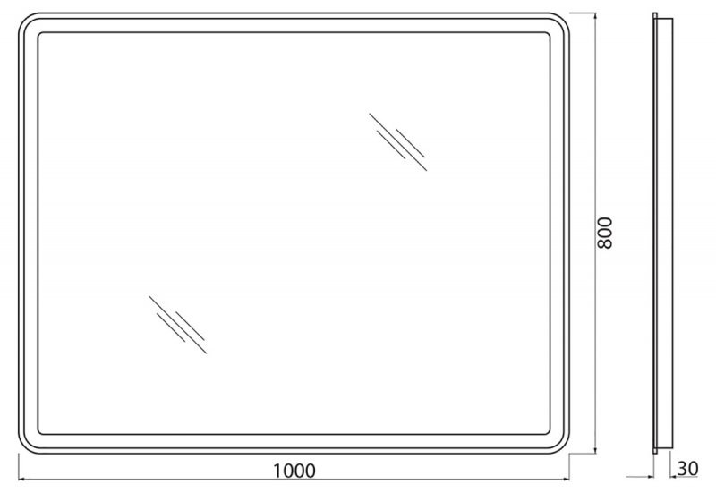 Зеркало с подсветкой 100x80x3см Belbagno SPC-MAR SPC-MAR-1000-800-LED-TCH