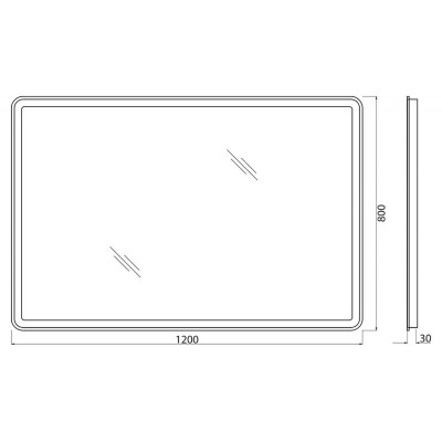 Зеркало с подсветкой 120x80x3см Belbagno SPC-MAR SPC-MAR-1200-800-LED-BTN