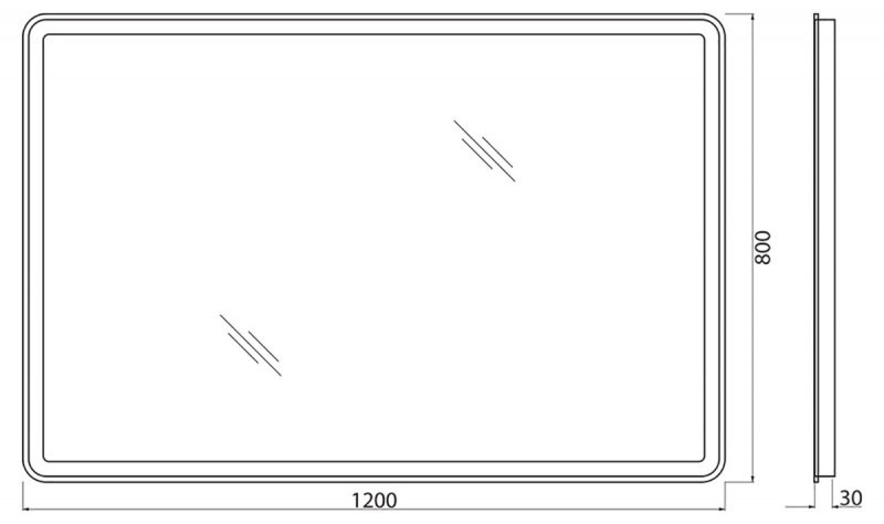 Зеркало с подсветкой 120x80x3см Belbagno SPC-MAR SPC-MAR-1200-800-LED-BTN