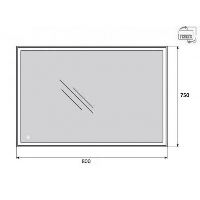 Зеркало с подсветкой 75x80x3см Belbagno SPC-GRT SPC-GRT-750-800-LED-TCH