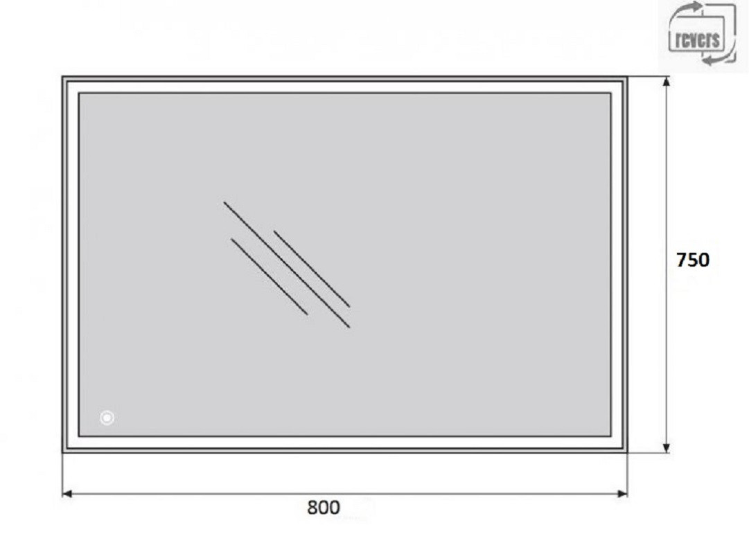 Зеркало с подсветкой 75x80x3см Belbagno SPC-GRT SPC-GRT-750-800-LED-TCH
