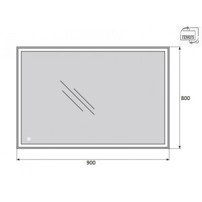 Зеркало с подсветкой 90x80x3см Belbagno SPC-GRT SPC-GRT-900-800-LED-TCH
