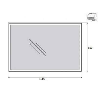 Зеркало с подсветкой 100x60x3см Belbagno SPC-GRT SPC-GRT-1000-600-LED-BTN