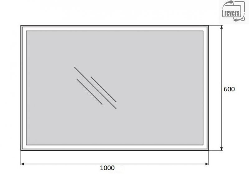 Зеркало с подсветкой 100x60x3см Belbagno SPC-GRT SPC-GRT-1000-600-LED-BTN