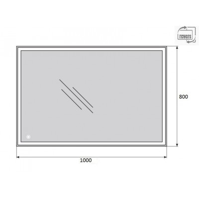 Зеркало с подсветкой 100x80x3см Belbagno SPC-GRT SPC-GRT-1000-800-LED-TCH