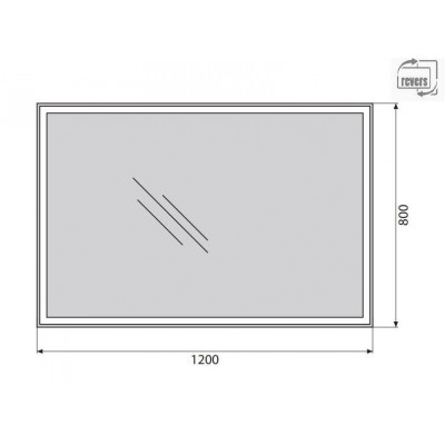 Зеркало с подсветкой 120x80x3см Belbagno SPC-GRT SPC-GRT-1200-800-LED-BTN