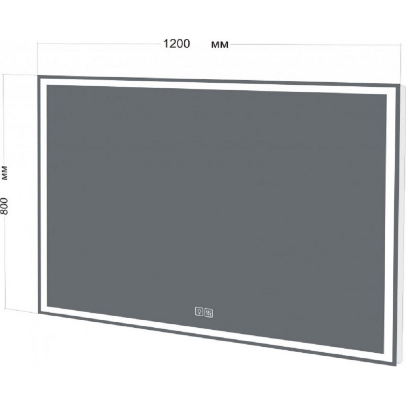 Зеркало с подсветкой 120x80x3см Belbagno SPC-GRT SPC-GRT-1200-800-LED-TCH-RAD