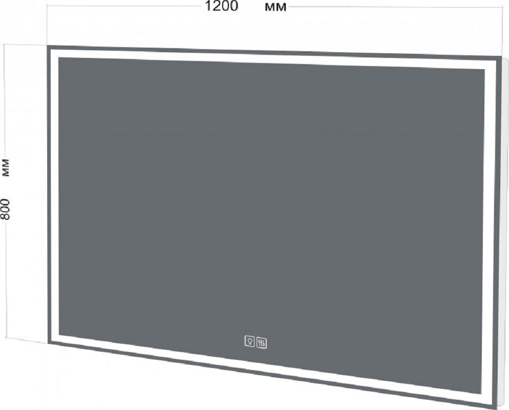 Зеркало с подсветкой 120x80x3см Belbagno SPC-GRT SPC-GRT-1200-800-LED-TCH-RAD