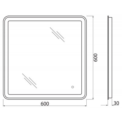 Зеркало с подсветкой 60x60x3см Belbagno SPC-MAR SPC-MAR-600-600-LED-TCH