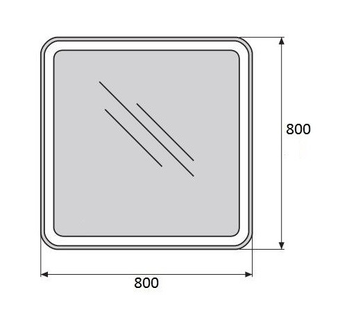 Зеркало с подсветкой 80x80x3см Belbagno SPC-MAR SPC-MAR-800-800-LED-TCH