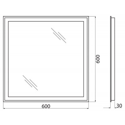 Зеркало с подсветкой 60x60x3см Belbagno SPC-GRT SPC-GRT-600-600-LED-BTN