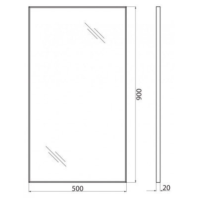 Зеркало для ванны 50x90x2см Belbagno SPC-AL SPC-AL-500-900