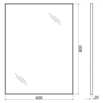 Зеркало для ванны 60x80x2см Belbagno SPC-AL SPC-AL-600-800