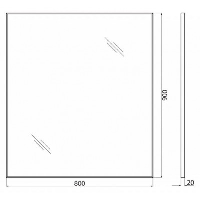 Зеркало для ванны 80x90x2см Belbagno SPC-AL SPC-AL-800-900