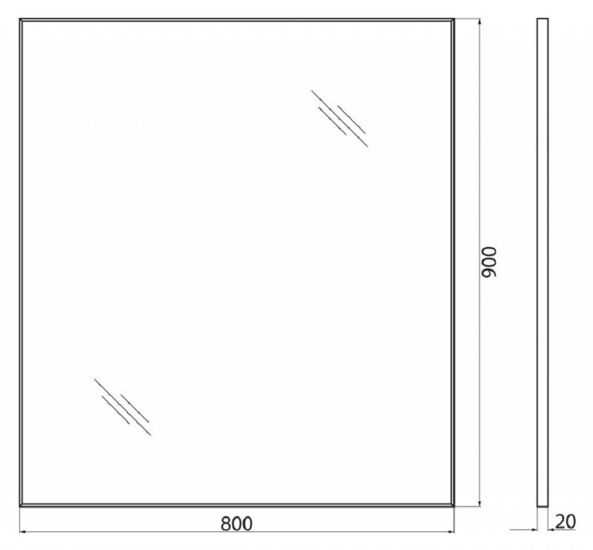 Зеркало для ванны 80x90x2см Belbagno SPC-AL SPC-AL-800-900