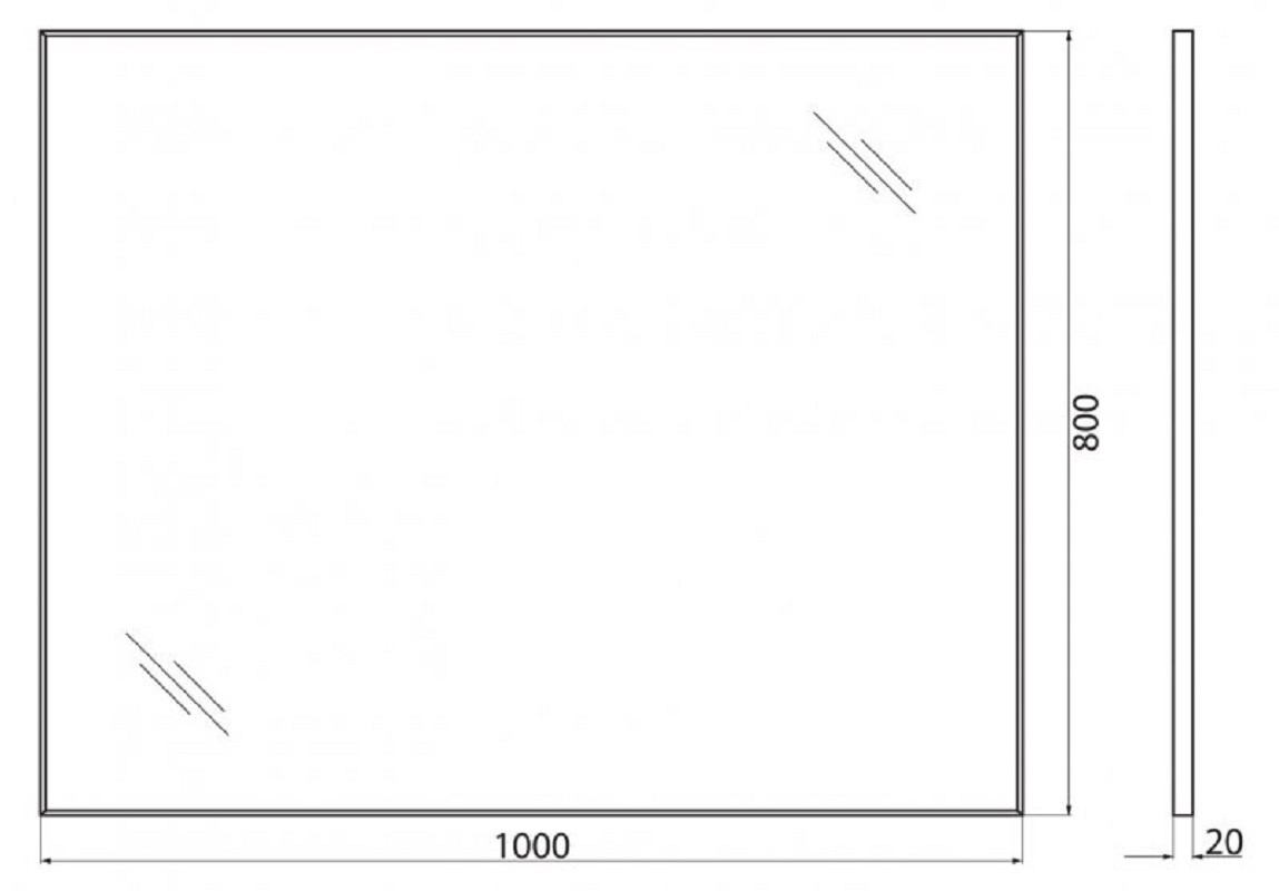 Зеркало для ванны 80x100x2см Belbagno SPC-AL SPC-AL-1000-800