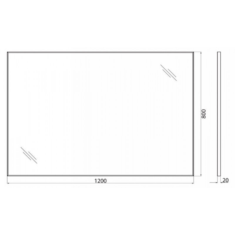 Зеркало для ванны 80x120x2см Belbagno SPC-AL SPC-AL-1200-800