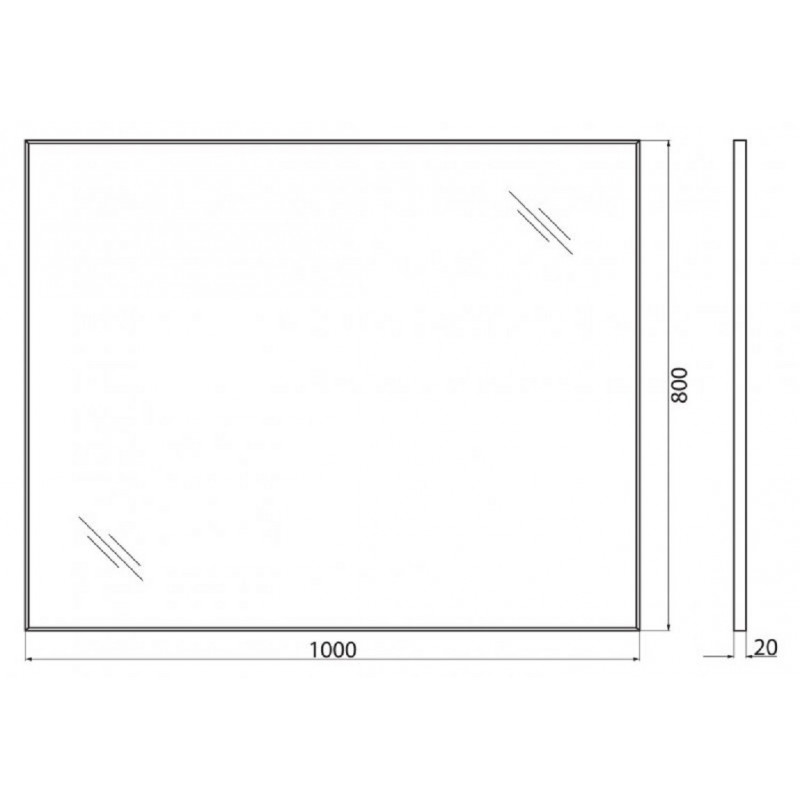 Зеркало для ванны черное 80x100x2см Belbagno SPC-AL SPC-AL-1000-800 Nero