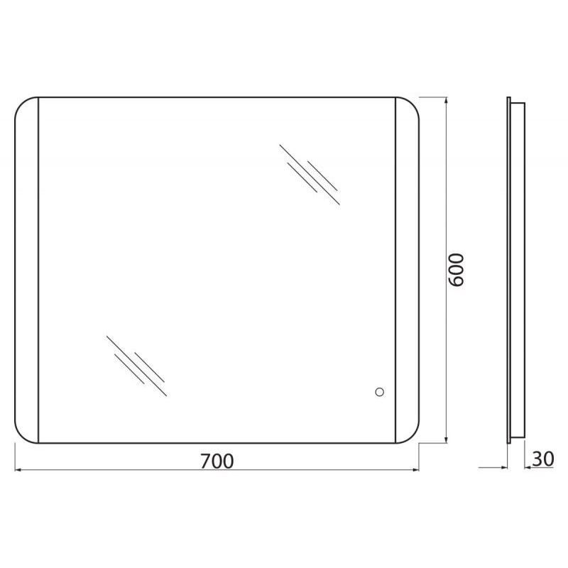 Зеркало с подсветкой 70x60x3см Belbagno SPC-CEZ SPC-CEZ-700-600-LED-TCH