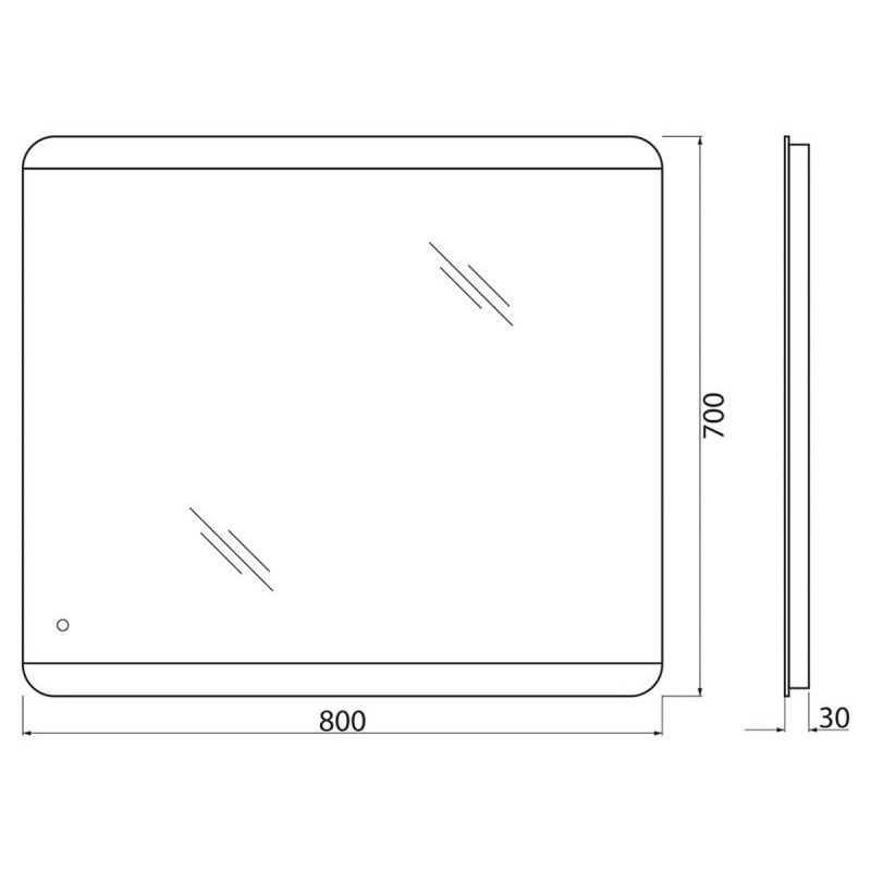Зеркало с подсветкой 80x70x3см Belbagno SPC-CEZ SPC-CEZ-800-700-LED-TCH
