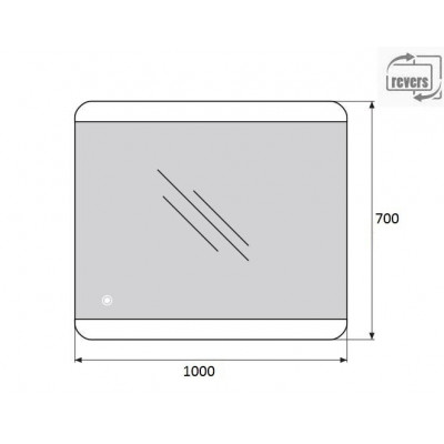 Зеркало с подсветкой 100x70x3см Belbagno SPC-CEZ SPC-CEZ-1000-700-LED-TCH