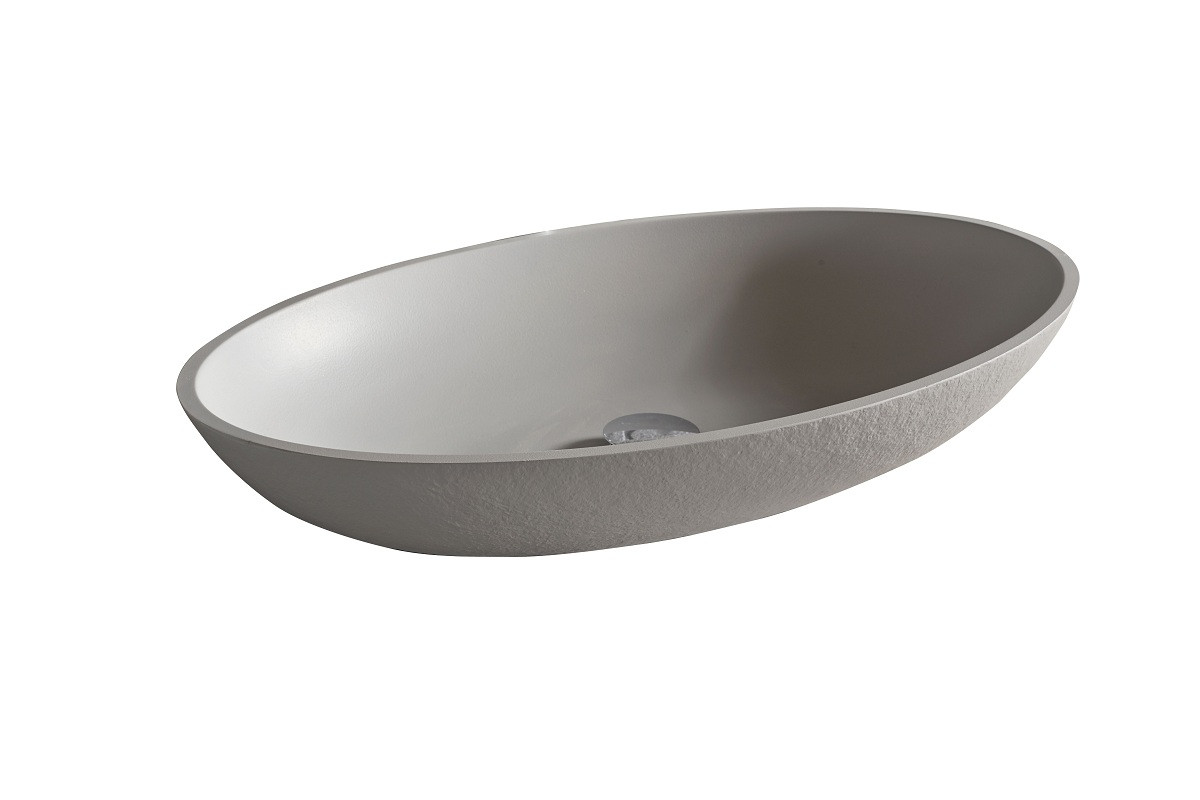 Раковина накладная 58x38x11см Acquabella Lavabo LAVABO_ON-TOP_OVAL_SLATE_MARFIL
