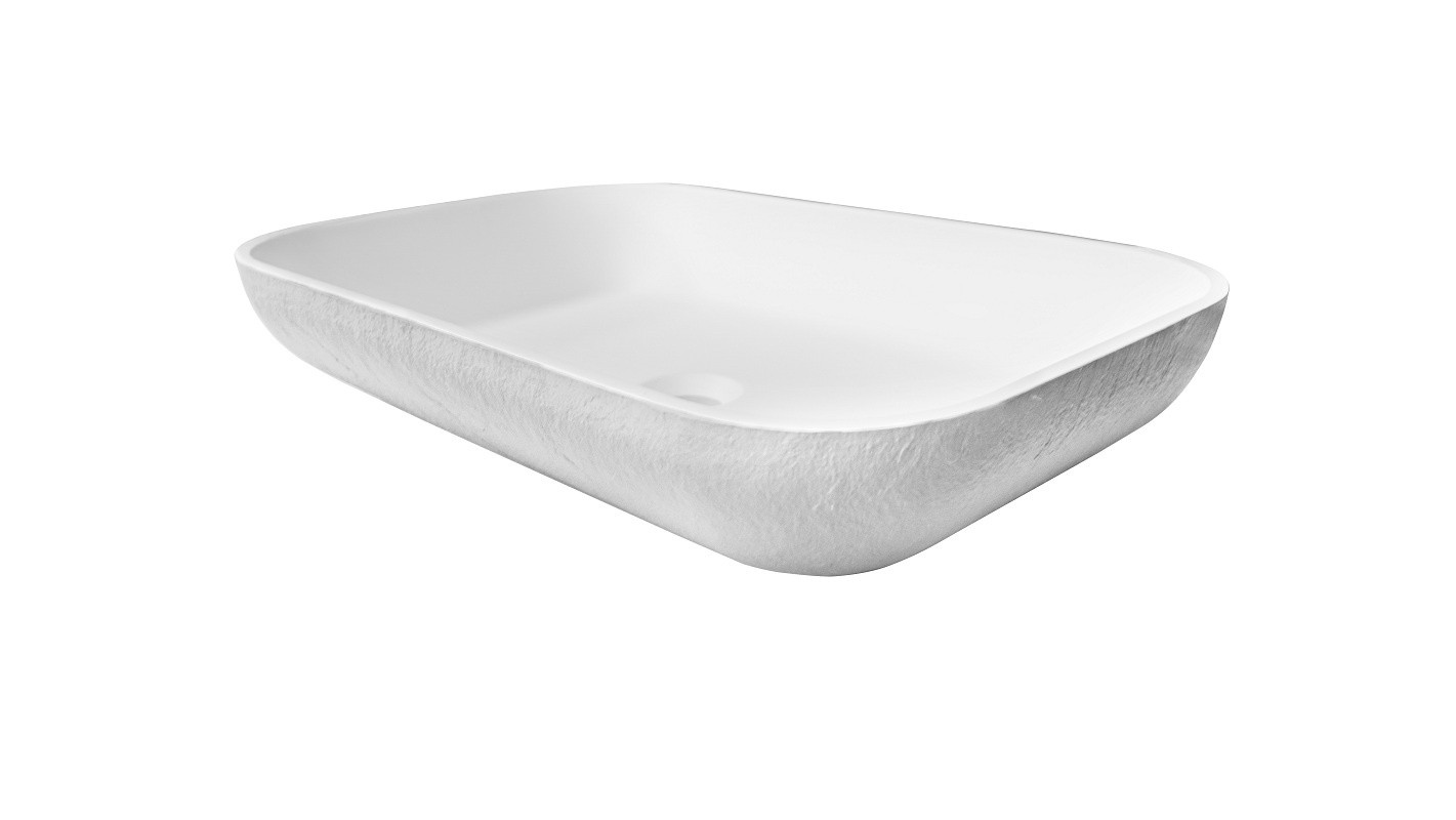 Раковина накладная 58x38x11см Acquabella Lavabo LAVABO_ON-TOP_RECTANGLE_SLATE_BLANCO