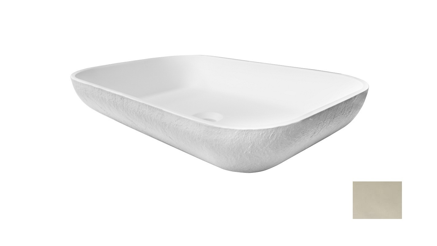 Раковина накладная 58x38x11см Acquabella Lavabo LAVABO_ON-TOP_RECTANGLE_SLATE_CREMA