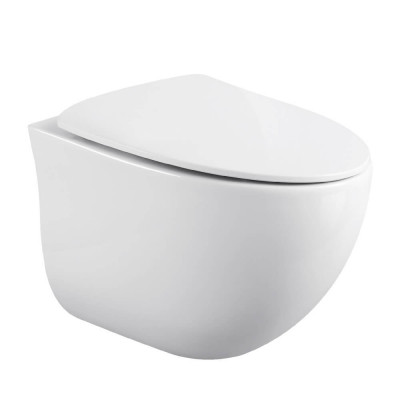 Подвесной унитаз Black & White W-751, безободковый, с покрытием Anti-Dirt
